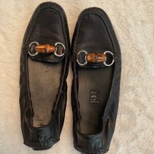 Gucci Loafers Black with Wooden Buckle